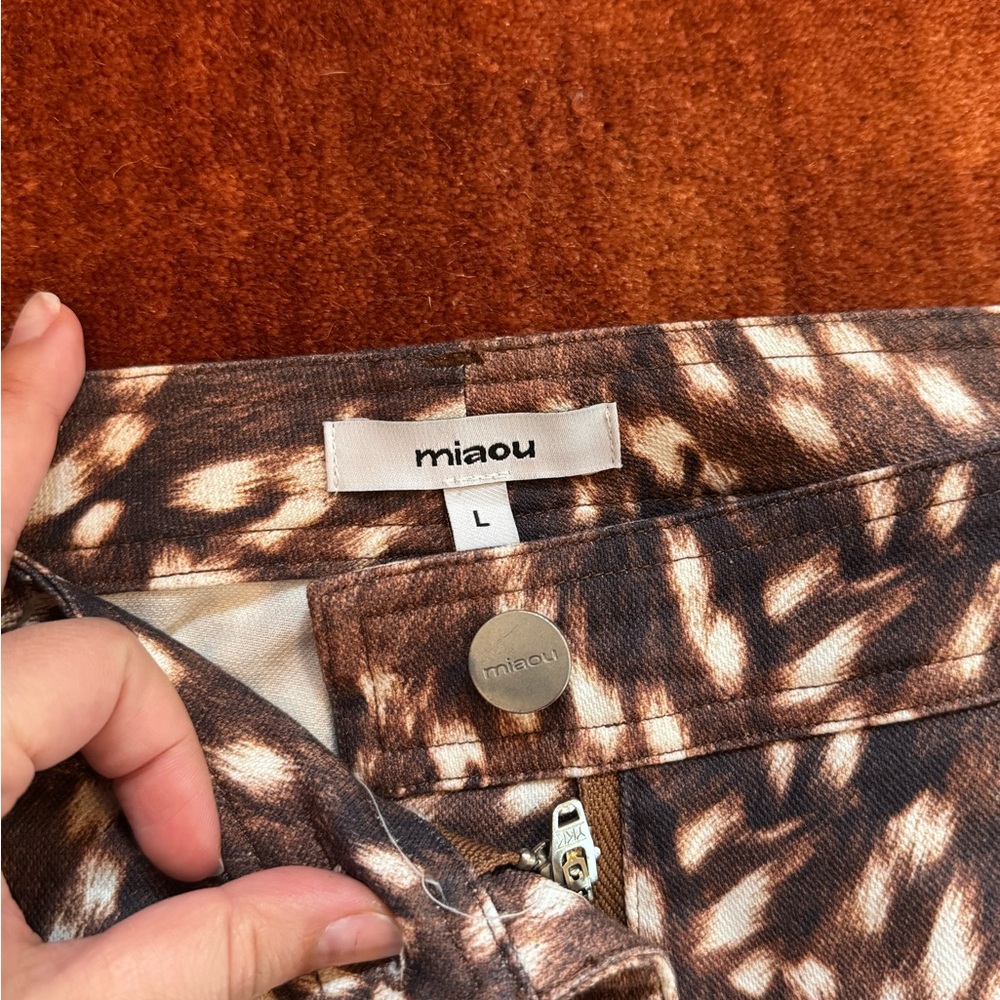 Miaou Brown and Cream Patterned Trousers